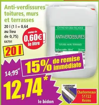 Norma Anti-verdissures toitures, murs et terrasses offre