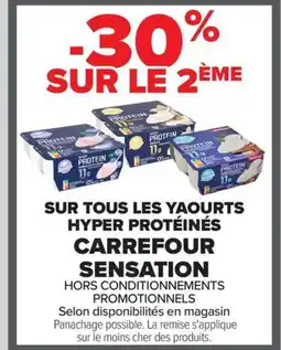 Carrefour CARREFOUR SENSATION Sur tous les yaourts hyper protéinés offre