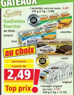 Norma Excelsior gaufrettes fourrées offre