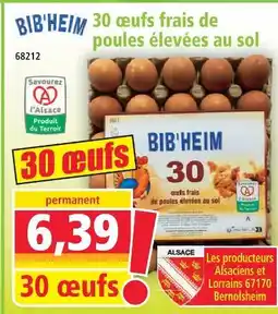 Norma Bib'heim 30 œufs frais de poules élevées au sol offre
