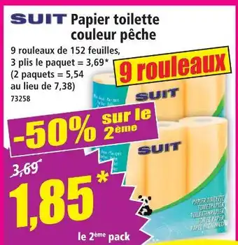 Norma Suit papier toilette couleur pêche offre