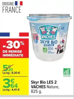 Carrefour LES 2 VACHES Skyr Bio offre