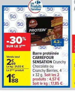 Carrefour CARREFOUR SENSATION Barre protéinée offre