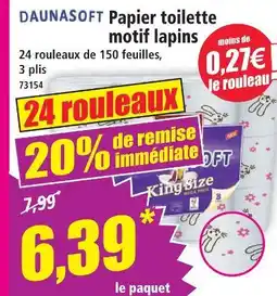 Norma Daunasoft papier toilette motif lapins offre