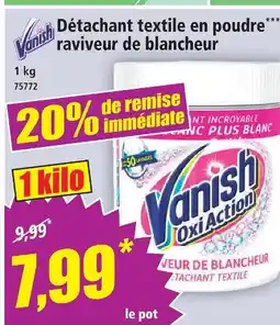 Norma Vanish détachant textile en poudre raviveur de blancheur offre