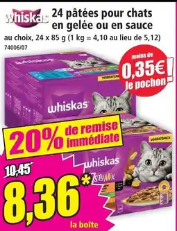 Norma Whiskas 24 pâtées pour chats en gelée offre