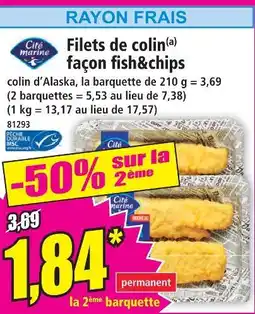 Norma Cité marine filets de colin façon fish&chips offre