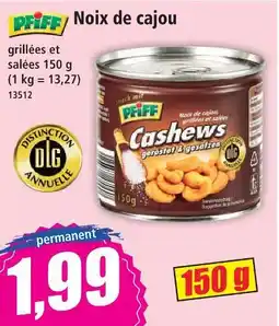 Norma Pfiff noix de cajou offre