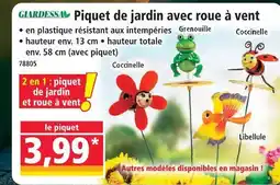 Norma Piquet de jardin avec roue à vent grenouille offre