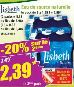 Norma Lisbeth eau de source naturelle offre
