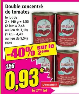 Norma Giaguaro double concentré de tomates offre