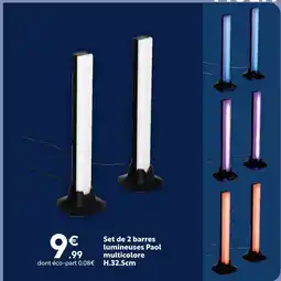 Maxi Bazar Set de 2 barres lumineuses paol multicolore offre