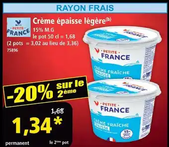 Norma Petite france crème épaisse légère offre