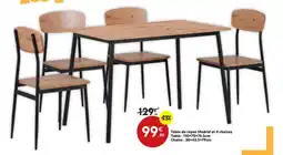 Maxi Bazar Table de repas madrid et 4 chaises offre