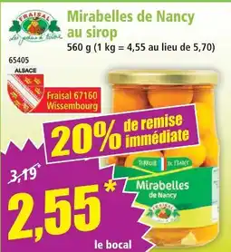Norma Fraisal mirabelles de nancy au sirop offre