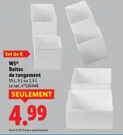 Lidl W5 boîtes de rangement 10 l offre