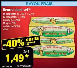 Norma Moulin d'or beurre demi-sel offre