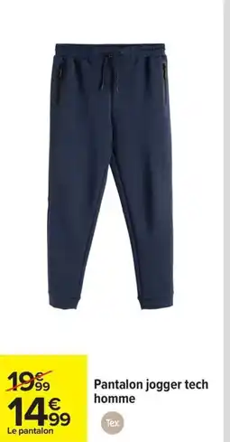 Carrefour TEX Pantalon jogger tech homme offre