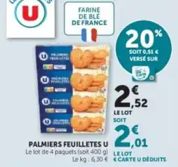 Super U Palmiers feuilletes u offre