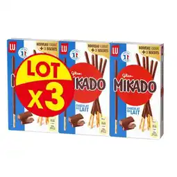 Carrefour Mikado biscuits nappés lot de 3 offre