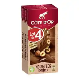 Carrefour Côte d'or tablettes de chocolat lot de 4 offre
