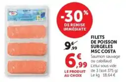 Super U Filets de poisson surgeles msc costa offre