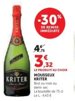 Super U Mousseux kriter offre