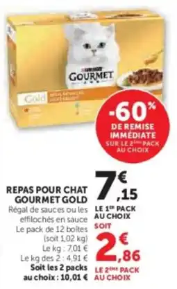 Super U Repas pour chat gourmet gold offre