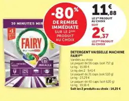 Super U Detergent vaisselle machine fairy offre