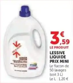 Super U Lessive liquide prix mini offre