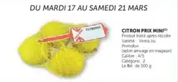 Super U Citron prix mini offre