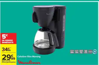 Carrefour MOULINEX Cafetière filtre Morning offre