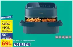 Carrefour PHILIPS Air fryer XXL 2 en 1 modulablavec le Club offre