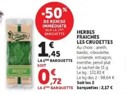 Super U Herbes fraiches les crudettes offre