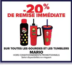Carrefour Sur toutes les gourdes et les tumblers mario offre