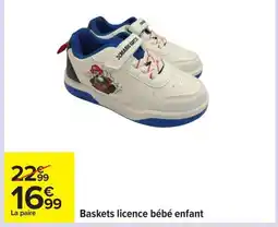 Carrefour Baskets licence bébé enfant offre