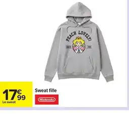 Carrefour NIINTENDO Sweat fille offre