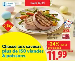 Lidl Côtes de porc échine offre