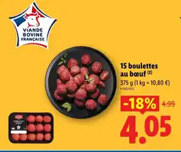 Lidl 15 boulettes au bœuf offre