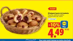 Lidl 10 beignets fourrés à la framboise offre