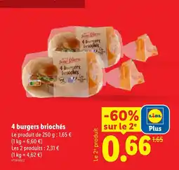 Lidl 4 burgers briochés offre