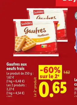 Lidl Gaufres aux oeufs frais offre