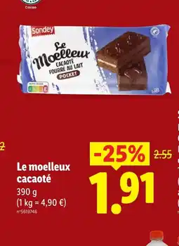Lidl Le moelleux cacaoté offre
