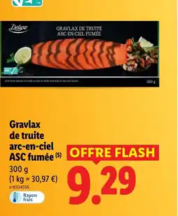 Lidl Gravlax de truite arc-en-ciel ASC fumée offre