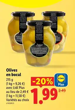Lidl Olives en bocal offre