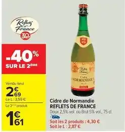 Carrefour Drive Reflets de france - cidre de normandie offre