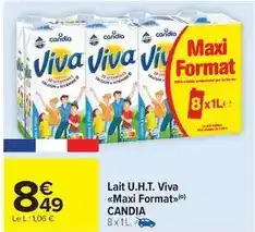 Carrefour Market Candia - lait u.h.t. viva maxi format offre