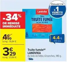 Carrefour Market Landvika - truite fumée offre