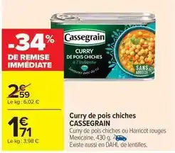Carrefour Market Cassegrain - curry de pois chiches offre
