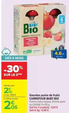 Carrefour Market Carrefour - gourdes purée de fruits offre
